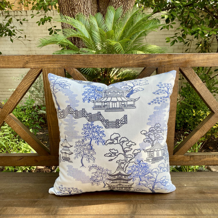 SallieDuncanDesigns Pagoda Outdoor Square Pillow Cover & Insert Wayfair